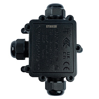 Распределительная коробка STEKKER LD550, количество вводов: 3, поликарбонат, нейлон, цвет черный, размер 126,2*102,8*35,3мм. 50552