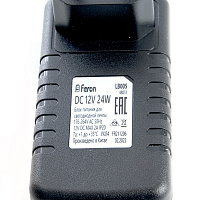 Трансформатор электронный для светодиодной ленты 24W 12V (драйвер), LB005 FERON Артикул 48051 Трансформатор электронный для светодиодной ленты 24W 12V (драйвер), LB005 FERON Артикул 48051