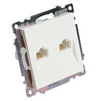 Розетка компьютерная 2-местная RJ-45 (механизм) STEKKER GLS00-7109-01 , серия Катрин, белый 50003 Розетка компьютерная 2-местная RJ-45 (механизм) STEKKER GLS00-7109-01 , серия Катрин, белый 50003
