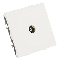 Розетка телевизионная 1-местная (механизм), STEKKER, 75 Ом, 5-862МГц, серия Эмили, RST00-5108-01, белый фарфор, soft touch 49875