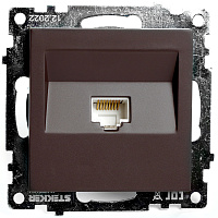 Розетка компьютерная 1-местная RJ-45 (механизм), STEKKER GLS00-7107-04, серия Катрин, шоколад 49023 Розетка компьютерная 1-местная RJ-45 (механизм), STEKKER GLS00-7107-04, серия Катрин, шоколад 49023