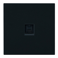 Розетка компьютерная 1-местная RJ-45 (механизм), STEKKER, серия Мия, RST00-3117-05, черный бархат 50450