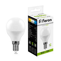 Лампа светодиодная Feron LB-95 Шарик E14 7W 175-265V 4000K 25479 Лампа светодиодная Feron LB-95 Шарик E14 7W 175-265V 4000K 25479