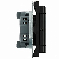 RST16-5113-05 Розетка 1-местная с крышкой с защ. штор STEKKER, б/з, IP42, 250В, 16А, серия Эмили, RST16-5113-05, черный уголь, soft touch 49852