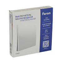 Выключатель беспроводной FERON TM91 SMART, 7мВт, IP65, одноклавишный, белый 51020 Выключатель беспроводной FERON TM91 SMART, 7мВт, IP65, одноклавишный, белый 51020